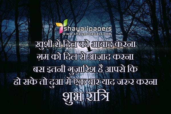 good night shayari for someone special